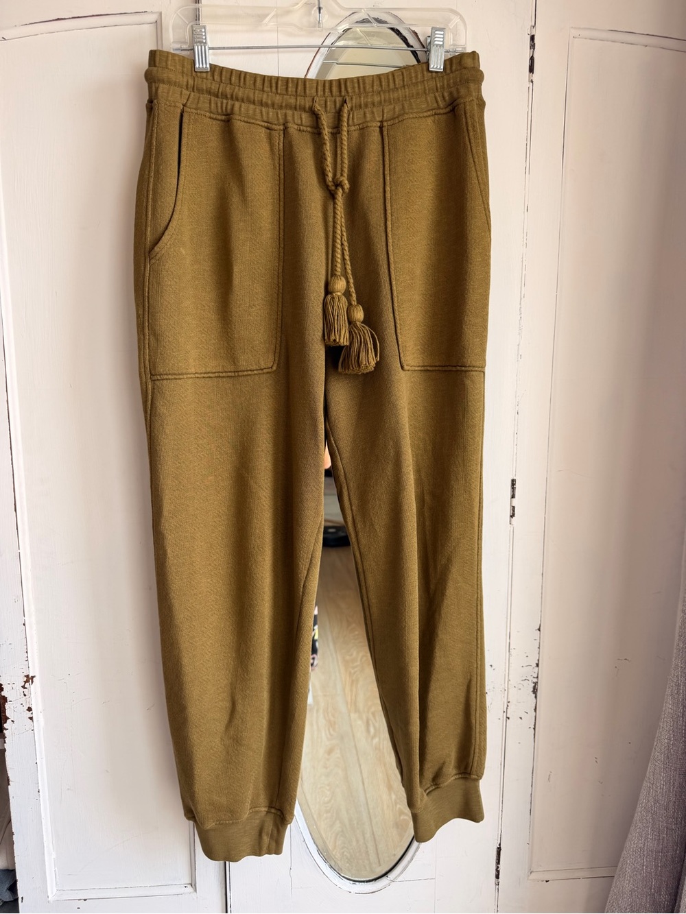 Ulla Johnson Olive Knit Drawstring Waist Joggers